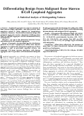 Cover page: Differentiating Benign From Malignant Bone Marrow B-Cell Lymphoid Aggregates: A Statistical Analysis of Distinguishing Features