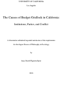 Cover page: The Causes of Budget Gridlock in California: Institutions, Parties, and Conflict