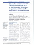Cover page: Statement on combined hormonal contraceptives containing third- or fourth-generation progestogens or cyproterone acetate, and the associated risk of thromboembolism