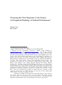 Cover page: Choosing the Next Supreme Court Justice: An Empirical Ranking of Judicial Performance