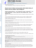 Cover page: Breast cancer incidence among women with a family history of breast cancer by relatives age at diagnosis.