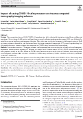 Cover page: Impact of easing COVID-19 safety measures on trauma computed tomography imaging volumes.