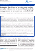 Cover page: Evaluating the efficacy of an integrated smoking cessation intervention for mental health patients: study protocol for a randomised controlled trial