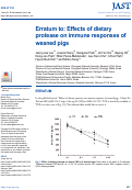 Cover page: Erratum to: Effects of dietary protease on immune responses of weaned pigs