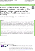 Cover page: Adaptation of a quality improvement approach to implement eScreening in VHA healthcare settings: innovative use of the Lean Six Sigma Rapid Process Improvement Workshop