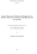 Cover page: Logistic Regression Models and Diagnostics for Adverse Outcomes in Patients with Hyperemesis Gravidarum