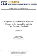 Cover page: Cognitive Mechanisms of Behavior Change in the Case of In-Vehicle Fuel Economy Feedback