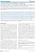 Cover page: Locating Pleistocene Refugia: Comparing Phylogeographic and Ecological Niche Model Predictions