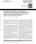 Cover page of Commentary on Benjamin et al.'s “Assessing the Prevalence of Craniomaxillofacial Injuries Among Helmeted and Unhelmeted Electric Scooter Users”: A Call to Action for Logical Protection