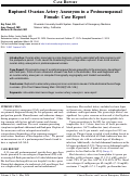 Cover page: Ruptured Ovarian Artery Aneurysm in a Postmenopausal Female: Case Report