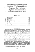 Cover page: Constitutional Implications of Regional CO2 Cap-and-Trade Programs: The Northeast Regional Greenhouse Gas Initiative as a Case in Point