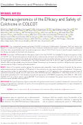 Cover page: Pharmacogenomics of the Efficacy and Safety of Colchicine in COLCOT