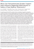 Cover page: When Can Nonrandomized Studies Support Valid Inference Regarding Effectiveness or Safety of New Medical Treatments?