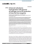 Cover page: Enhanced cold plasma hydrogenation with glycerol as hydrogen source for production of trans-fat-free margarine.