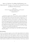Cover page of Impact of California’s Net Billing Tariff Regulation and Bidirectional EV Charging on Demand for Residential Photovoltaic and Battery Storage Systems