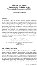 Cover page: Of Bosal and Kongo: Exploring the Evolution of the Vernacular in Contemporary Haiti