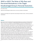 Cover page of WHO or WHY: The Roles of Ally Race and Perceived Motivations in the Target Disadvantaged Group's Personal Outcomes