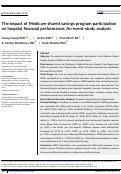 Cover page: The impact of Medicare shared savings program participation on hospital financial performance: An event-study analysis.