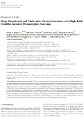 Cover page: Deep Functional and Molecular Characterization of a High-Risk Undifferentiated Pleomorphic Sarcoma