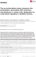 Cover page: The accommodation index measures the perturbation associated with insertions and deletions in coiled‐coils: Application to understand signaling in histidine kinases