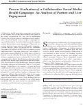 Cover page: Process Evaluation of a Collaborative Social Media Health Campaign: An Analysis of Partner and User Engagement.