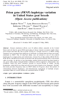 Cover page: Prion gene (PRNP) haplotype variation in United States goat breeds (Open Access publication)