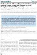 Cover page: The long march: a sample preparation technique that enhances contig length and coverage by high-throughput short-read sequencing.