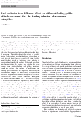 Cover page: Bird rookeries have different effects on different feeding guilds of herbivores and alter the feeding behavior of a common caterpillar