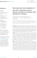 Cover page: Development and validation of the care challenge scale in family caregivers of people with Alzheimer's disease