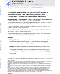 Cover page: Cost-Effectiveness of Direct-Acting Antiviral Treatment in Hepatitis C–Infected Liver Transplant Candidates With Compensated Cirrhosis and Hepatocellular Carcinoma