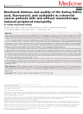 Cover page: Emotional distress and quality of life during folinic acid, fluorouracil, and oxaliplatin in colorectal cancer patients with and without chemotherapy-induced peripheral neuropathy: A cross-sectional study.