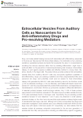 Cover page: Extracellular Vesicles From Auditory Cells as Nanocarriers for Anti-inflammatory Drugs and Pro-resolving Mediators