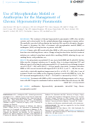 Cover page: Use of Mycophenolate Mofetil or Azathioprine for the Management of Chronic Hypersensitivity Pneumonitis