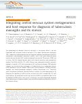 Cover page: Integrating central nervous system metagenomics and host response for diagnosis of tuberculosis meningitis and its mimics