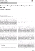 Cover page: Heterosexual Dating Double Standards in Undergraduate Women and Men