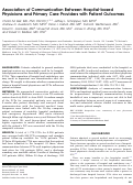 Cover page: Association of Communication Between Hospital-based Physicians and Primary Care Providers with Patient Outcomes