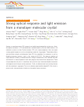 Cover page: Strong optical response and light emission from a monolayer molecular crystal