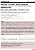 Cover page: Biomarkers of Vitamin D Metabolism and Hip and Vertebral Fracture Risk: The Multi‐Ethnic Study of Atherosclerosis