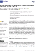 Cover page: FLAME: A Web Tool for Functional and Literature Enrichment Analysis of Multiple Gene Lists.