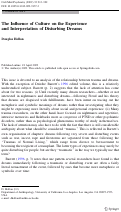 Cover page: The Influence of Culture on the Experience and Interpretation of Disturbing Dreams