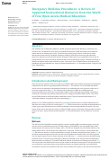 Cover page: Emergency Medicine Procedures: A Review of Approved Instructional Resources from the World of Free Open Access Medical Education.