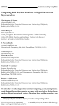 Cover page: Computing With Residue Numbers in High-Dimensional Representation.