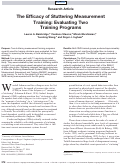 Cover page: The Efficacy of Stuttering Measurement Training: Evaluating Two Training Programs