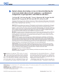 Cover page: Spinal column shortening versus revision detethering for recurrent adult tethered cord syndrome: a preliminary comparison of perioperative and clinical outcomes.