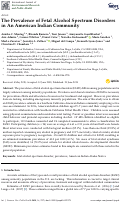 Cover page: The Prevalence of Fetal Alcohol Spectrum Disorders in An American Indian Community