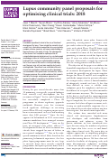 Cover page: Lupus community panel proposals for optimising clinical trials: 2018