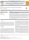 Cover page: Severe bilateral descemetoceles in Alpha-1 antitrypsin deficiency