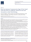 Cover page: First-Line Systemic Treatments for Stage IV Non-Small Cell Lung Cancer in California: Patterns of Care and Outcomes in a Real-World Setting.