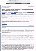 Cover page: Severity of anxiety– but not depression– is associated with oxidative stress in Major Depressive Disorder