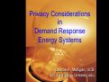 Cover page: Privacy Considerations in Demand Response Energy Systems